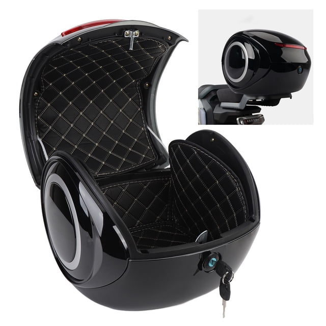 Baúl Superior Para Motocicleta, 32L ABS Estilo Deportivo, Resistente Al Agua, A Prueba De Polvo, Maletero Portátil Con Forro Y Respaldo Lavables Extraíbles