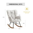 thumbnail image 5 of Tzicr Metal Indoor and Outdoor Curved Wooden Leg Rocking Chair, Off-White, 5 of 8