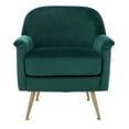 thumbnail image 4 of SAFAVIEH Brienne Mid-Century Arm Accent Chair, Emerald Velvet, 4 of 10
