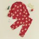 thumbnail image 3 of Lioraitiin-Conjunto de pijamas para niños y niñas, camisa con cuello de solapa y pantalones de cintura elástica, estampado de dibujos animados de Navidad, 1-7 años, 2023-08-31, 3 of 3