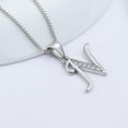 thumbnail image 3 of LINLIN  925 Sterling Silver Letter Initial Alphabet White Gold Plated Pendant Necklace 18", 3 of 6