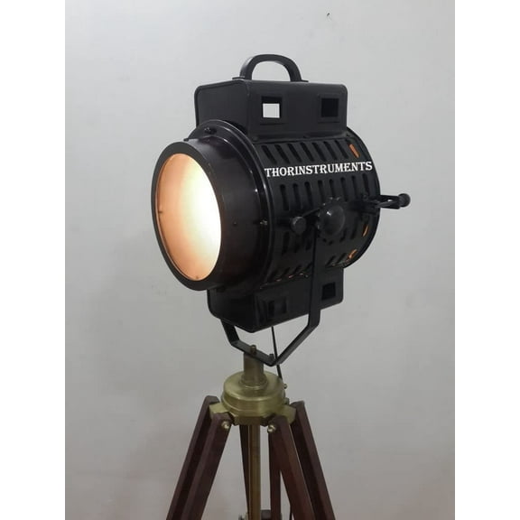 Thor Sea Antique Spot Light Antique Brass Tripod Stand Floor Lamp Decor