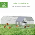 thumbnail image 6 of PawHut Roofed Metal Chicken Coop Run, Walk-In Hen House, 24.9'x9.2'x6.4', 6 of 10