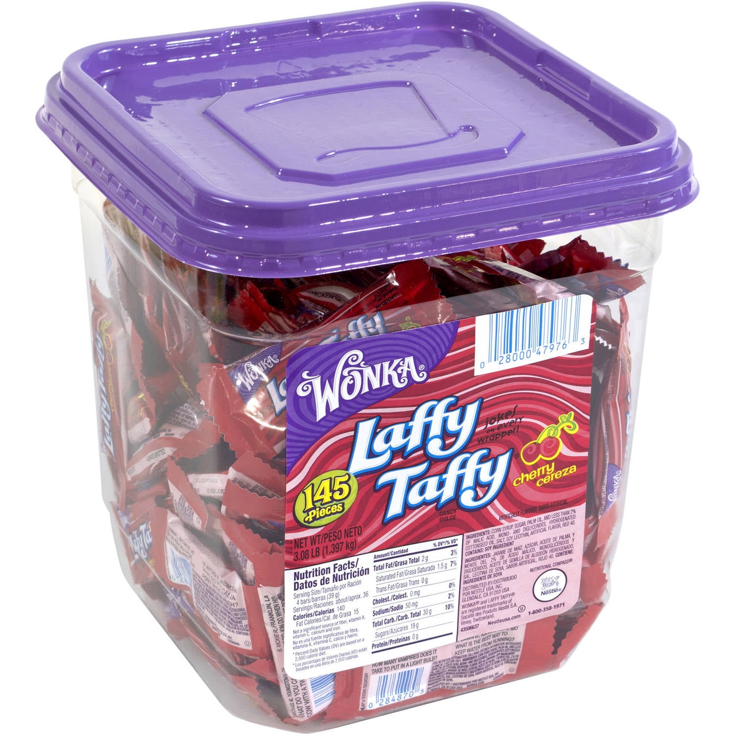 Laffy Taffy, Cherry Candy, 145 Ct, 3.08 Lbs