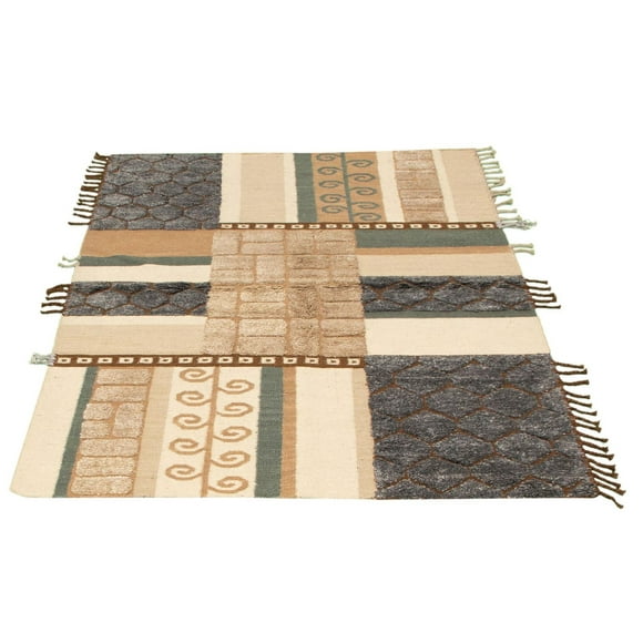 ECARPETGALLERY Tapis Fait à la Main pour Salon, Salle à Manger et Chambre à Coucher <br>Texturé Collection Cambridge 5'5" x 7'11" en Gris