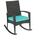 thumbnail image 1 of Outsunny Outdoor Rocking Chair with Cushion, High Back for Garden Turquoise, 1 of 10