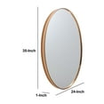 thumbnail image 6 of The Urban Port 35 Inch Oval Hanging Accent Wall Mirror with Metal Frame, Matte Gold, 6 of 6