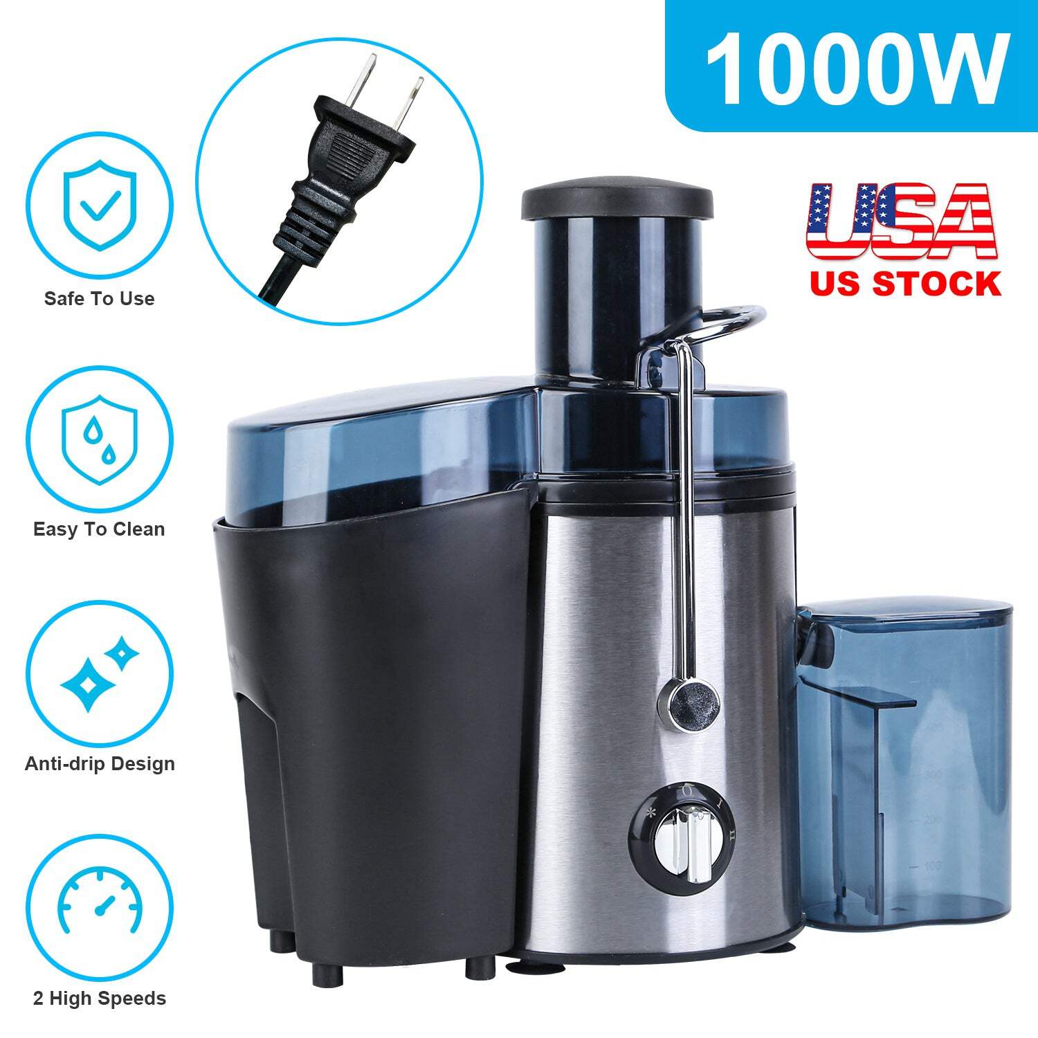 1000W 2-Speed Electric Juicer