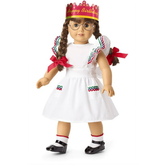 American Girl Doll Clothes Molly's Birthday Outfit for 18" Dolls Festive White Ruffle Dress