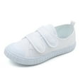 thumbnail image 2 of Kureaily Kids' Breathable Canvas Shoes – Lightweight Prewalker & Kindergarten Sneakers For Boys/Girls | Hook & Loop Closure (Sizes 22 41) White Indoor Dance Shoes 19 -20 Years, 2 of 4