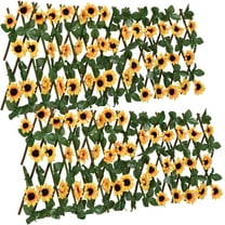 Coolmade 2 Pack 15.8" Sumery Expandable Fence Privacy Screen for Balcony Patio Outdoor,Decorative Faux Ivy Fencing Panel,Artificial Hedges,Sunflowers