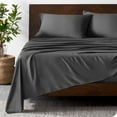 thumbnail image 2 of Bare Home Bamboo Sheet Set - Made from Rayon Fibers - Deep Pockets - 4 Piece - Split Head Flex King, Gray, 2 of 7