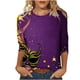 thumbnail image 3 of TaTaai Carnival Women's Casual Print Round Neck 3/4 Sleeve T-Shirt Loose Top Gift, 3 of 5