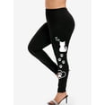 thumbnail image 1 of Rosegal Plus Size High Waist Cat Paw Print Skinny Leggings, 1 of 4