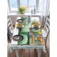 thumbnail image 3 of Hello Spring Rectangle Tablecloth, Easter Flowers Green Truck Floral Blue Plaid Waterproof & StainResistant Tablecloth, Washable Oil-proof Table Cover for Dining/Party/Wedding/Buffet 60x102 In, 3 of 9