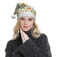thumbnail image 5 of Fuzoiu Dinosaurs and Tropical Leaves Print Santa Hat Christmas Hat for Adults,Santa Hats with Pompom, Unisex Xmas Holiday Hat for Christmas New Year Festive Party Supplies, 5 of 6