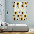 thumbnail image 6 of Pastoral Sunflower Kitchen Curtains Valances and Tiers Set of 3 White Blue Striped Pastoral Flower Tier Curtains and Valance with Rod Pocket for Small Windows, 27.5"x36", 6 of 9
