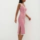 thumbnail image 3 of Vestido de Malla para Mujeres Sexy, Moda Raya Impresión Cuello en V Encaje sin Mangas Ventilación Delgado Ajuste para Ocasional Y Fiesta, 3 of 8