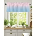 thumbnail image 2 of Minimalist Pink Valances for Windows and Blue Gradient Valance Rod Pocket Light Filtering Short Window Treatments Curtains for Kitchen Bathroom Living Room Bedroom, 1 Panel, 60 x 18 Inch, 2 of 7