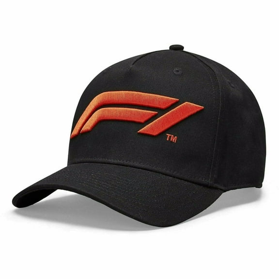 F1 Collection Unisex Large Logo Baseball Black/White/Red Hat