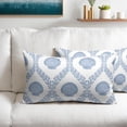 thumbnail image 2 of Light Blue Coastal Lumbar Pillow Covers 12x20 Set of 2 Ocean Coral Shell Outdoor Decorative Linen Summer Throw Pillows Cases with Zipper Cushion Cover Rustic Decoration Farmhouse Sofa Couch Bed Decor, 2 of 4