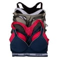 thumbnail image 1 of 6 Pieces Wire Free Light Padded Spandex Raceback Cotton Sports Bra B/C/D Cup (40C), 1 of 3