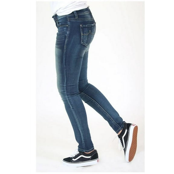 Grace in LA Jeans Women's Medium Wash Knit Denim Junior Fit Skinny Stretch Jeans (24)