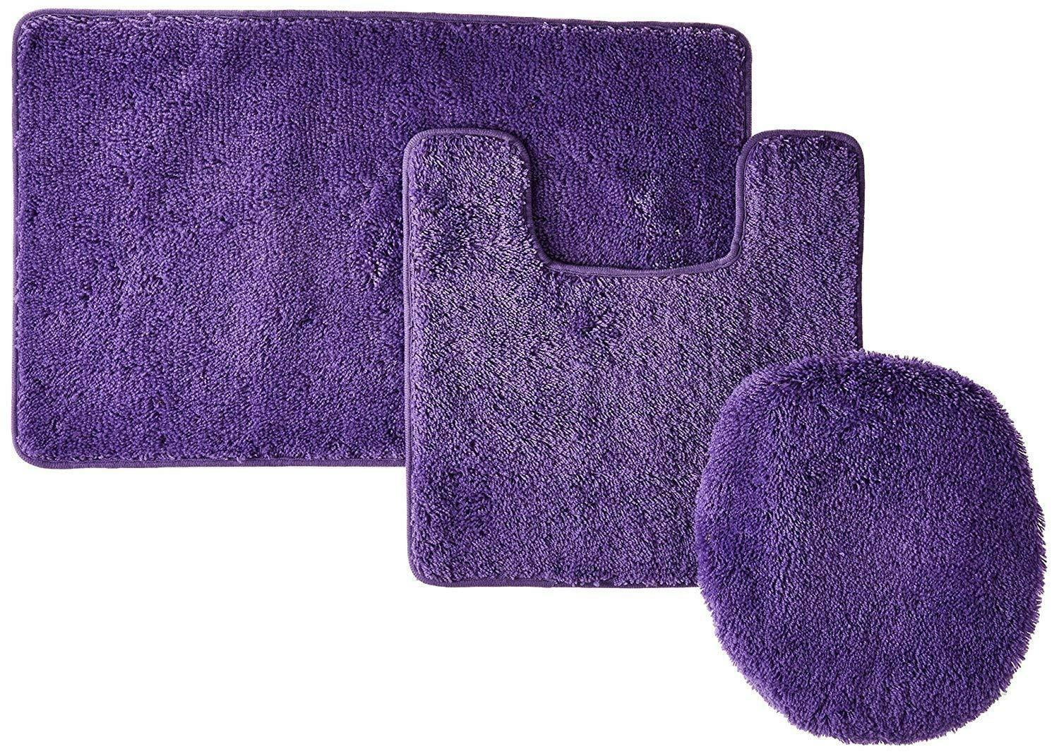 3Piece Bathroom Set OVERSTOCK SALE Bath Rug / Contour Rug / Toilet Lid Cover/