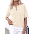 thumbnail image 3 of PRETTYGARDEN Women Spring Short Sleeve Cardigan Sweaters Button Down Knit Shirt Blouse Dressy Casual Tops Summer Outfits, 3 of 8