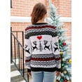 thumbnail image 5 of Women'S Christmas Sweater Fall Winter Xmas Top Long Sleeve Round Neck Knitted Sweater Chunky Casual Pullover Top White S, 5 of 6