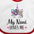 thumbnail image 4 of Inktastic My Nani Loves Me Grandchild Girls Baby Bib, 4 of 4