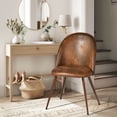thumbnail image 2 of Homy Casa 2-Pack Accent Chair Set with High Round Back, Armless, Brown Faux Suede Upholstered, 2 of 10