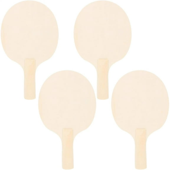 Tutuviw 4 Pcs Unfinished Wooden Pong Paddles Blades DIY Blanks Table Tennis Racket for Indoor Outdoor Table Tennis Paddle Game, Make Your Own Rackets for DIY Craft, Lightweight Durable Design