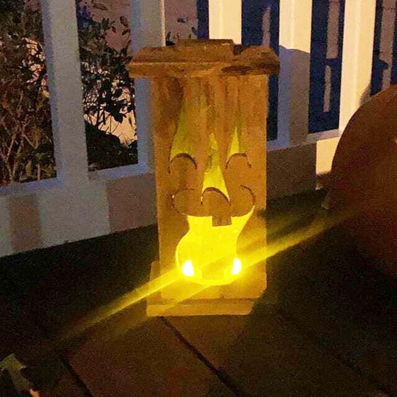 Outdoor Halloween Decorations 18 Inch Wooden Jack O Lantern Spooky Halloween Decor for Front Porch Lawn Home Indoor Outdoor Fall 1 Pack