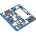 thumbnail image 3 of NICKSUN Cute Animal Dogs Puppy Combination Wall Plate, 2 Gang 1 Toggle 1 Rocker Outlet Cover Decorative Switch Plate for Office Home Decor, 4.5 x 4.5 Inch, 3 of 7