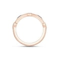 thumbnail image 4 of AFFY Round Cut White Natural Diamond With Baguette Blue Sapphire Wedding Band Eternity Ring In 14K Rose Gold Over Sterling Silver (I2-I3 Clarity), Ring Size-7.5, 4 of 5