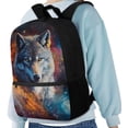 thumbnail image 4 of Uorisanigo 17 inch School Galaxy Wolf Backpack for Boys Girls 5-11 Year, Multifunctional Back to School Bag, Elementary Kindergarten Large Capacity Casual Basic Bookbag, 4 of 6