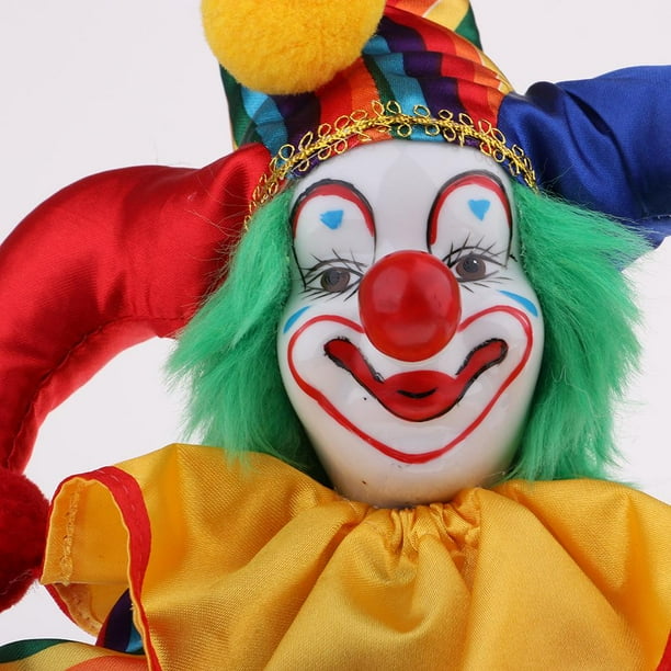Muñeca Arlequín De Cerámica Pintada A Mano De 19 Cm, Cocida A Alta Temperatura, Decoración Vintage Para Mesas Y Estanterías, Regalo Para Coleccionistas Y Amantes Del Circo