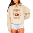 thumbnail image 2 of Football Mom Social Club Hoodie for Women Game Day Cheering From the Sidelines Pullover, Sand Hoodie, M, 2 of 8