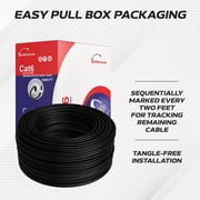 Cables Direct Online 500ft Cat6 Ethernet Cable Bulk – 23AWG Solid CCA UTP, Unshielded, 550MHz, Pull Box, LAN Network Wire, RJ45 Compatible, Indoor Use, High-Speed Internet, Black