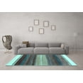 thumbnail image 3 of Ahgly Company Indoor Round Abstract Light Blue Contemporary Area Rugs, 5' Round, 3 of 4