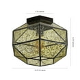 thumbnail image 2 of JONATHAN Y Evelyn 12.5" 1-Light Vintage Farmhouse Iron/Glass LED Flush Mount, Oil Rubbed Bronze, JYL9924A, 2 of 8