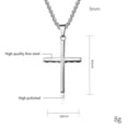 thumbnail image 2 of PAMTIER Unisex Stainless Steel Vintage Christian Cross Praying Church Statement Wedding Biker Pendant Amulet Crucifix Necklace Faith Silver 23.6" Chain, 2 of 5