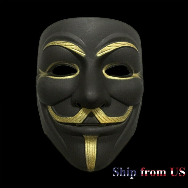 V For Vendetta Matte Polishing Black Hacker Mask Project Zorgo Costume