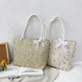 thumbnail image 3 of Fashion Flower Lace Woven Shoulder Shopping Bag Women Summer Beach Large Handbag, 3 of 3