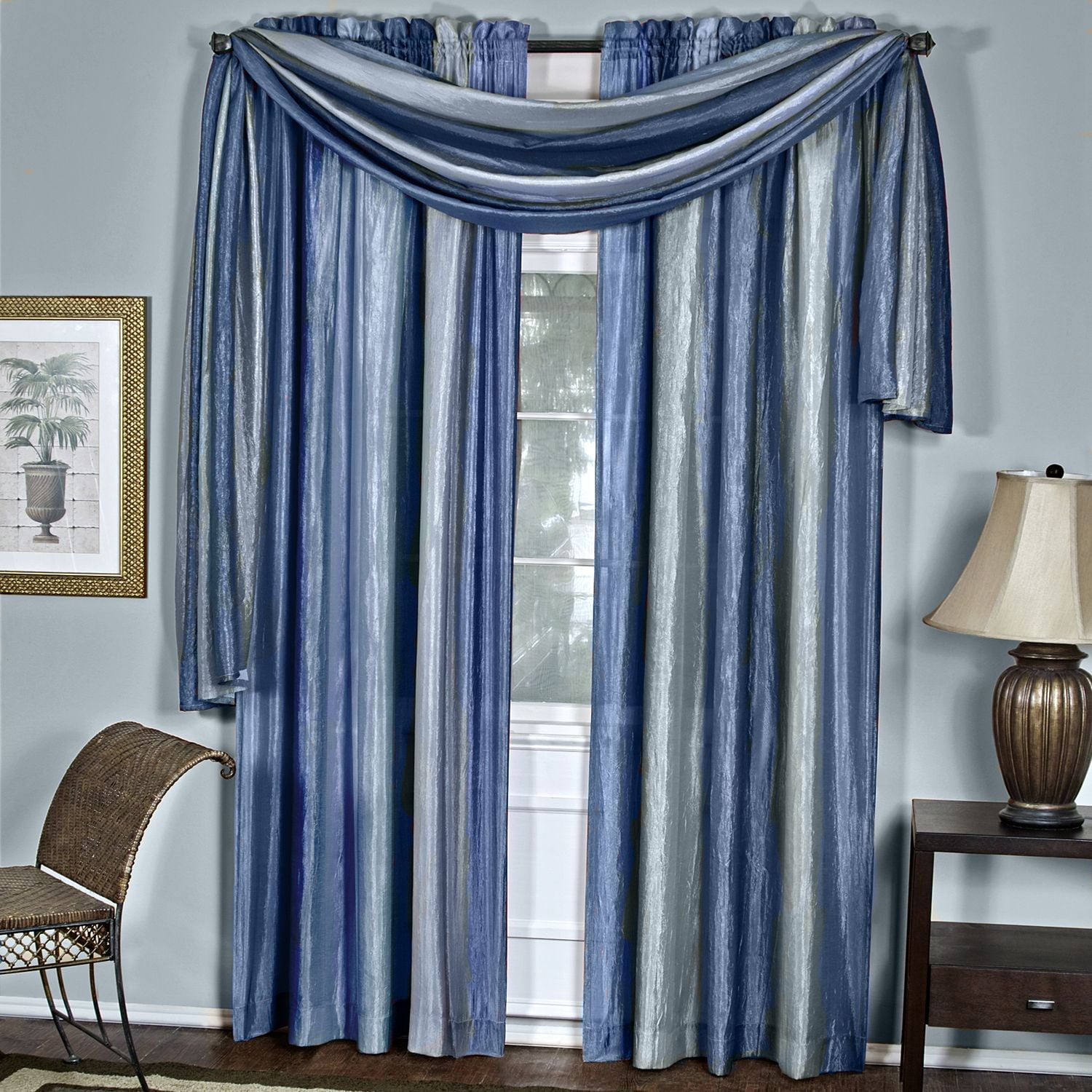 Achim Ombre Window Single Curtain Panel, Blue, 50x84