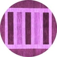 thumbnail image 1 of Ahgly Company Indoor Round Abstract Purple Contemporary Area Rugs, 5' Round, 1 of 4