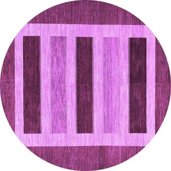 Ahgly Company Indoor Round Abstract Purple Contemporary Area Rugs, 5' Round