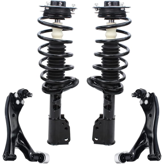 Detroit Axle - Front Spring Struts Lower Control Arms w/ Ball Joints Replacement for 2007-2009 Chevrolet Equinox Pontiac Torrent - 4pc Set