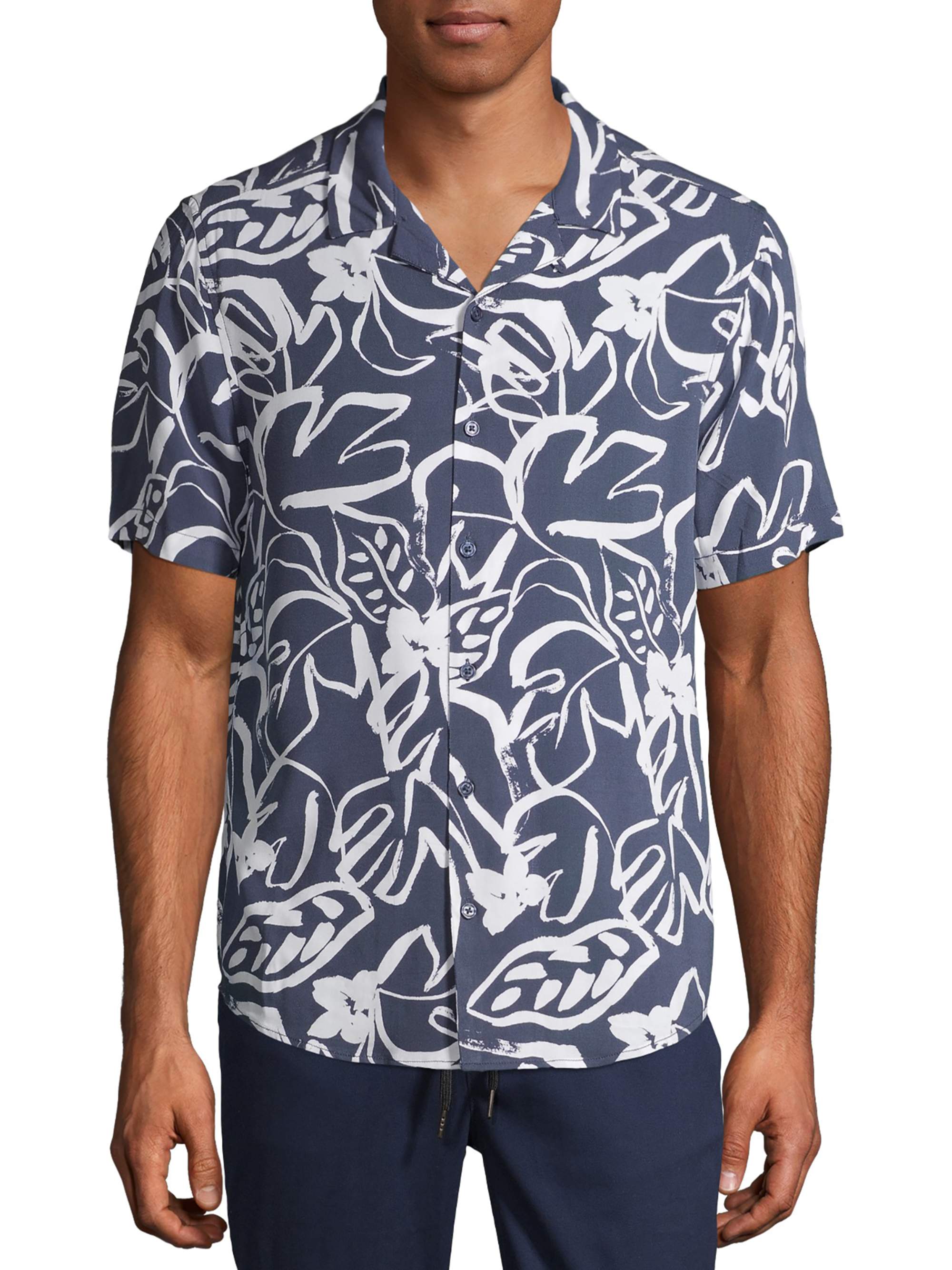 C/M by Como Man Abstract Floral Camp Shirt